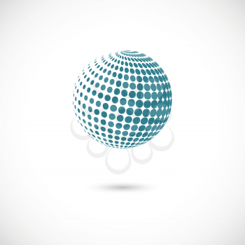Vector abstract dotted halftone planet.
