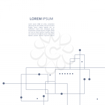 Wireframe element with abstract figure. Connected lines and dots. Vector Illustration.