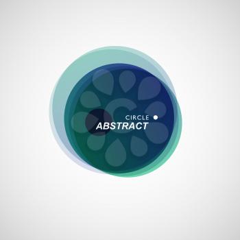 Colorful overlay round abstract shape on white background. Vector creative circles.