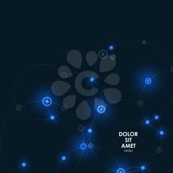 Digital glow effect lines. Circle connect technology illustration.