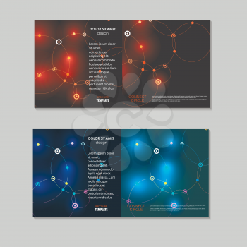 Vector abstract technology brochure with dots and line.