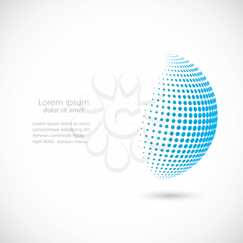 Vector halftone blue spheres.