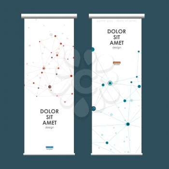 Abstract molecules design on roll up template.