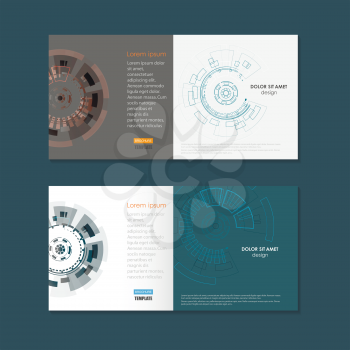 Brochure with abstract round background. Technology design.