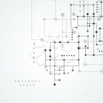 Adstract geometric lines and dots pattern. Modern network technology background.