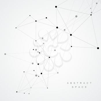 Geometric abstract vector illustration. Technology background with connected line and dots.
