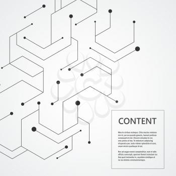 Hexagonal technology pattern. Molecular connect composition.
