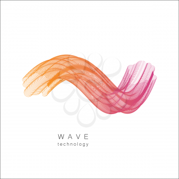 Abstract smooth color wave vector on white background. Can use for art illustration.
