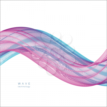 Abstract wave on simple white background with place for text.