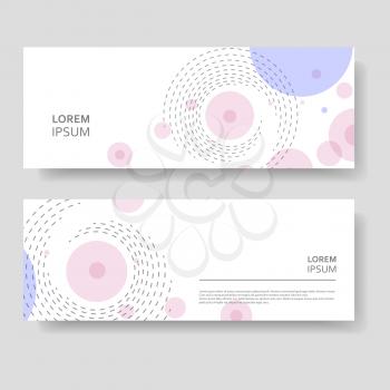 Two modern banner. Abstract modern technology background, futuristic twirl design. Lines and circle structure elements.