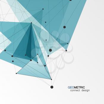 Geometric Triangle Vector Background. Triangles Connect Pattern for Business Presentations, Annual Report and Start Up Ideas.