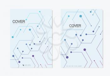 Abstract hexagonal pattern technology structures. Brochure design.