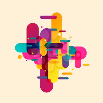 Modern abstract composition from rounded shapes. Vector design illustration.