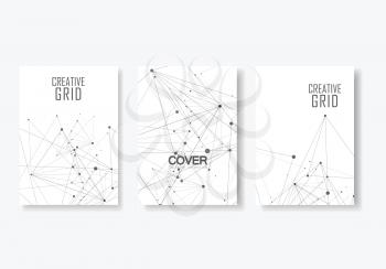 Abstract polygonal geometric shape with molecule structure style. Connect lines and dots cover brochure.
