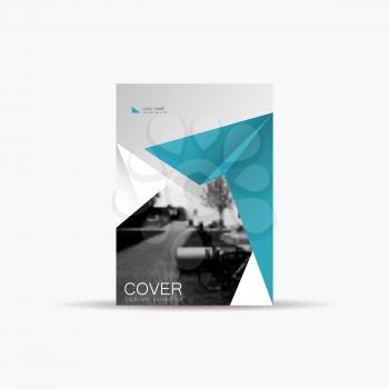 Business Cover Template Brochure, Annual Report, Booklet in A4. Vector Triangular Geometric Shapes.