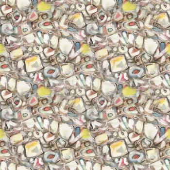 Precious seamless stones pattern. Art abstract painted background with orange, brown and yellow blots, mountain river, river stones, the movement of water. Good for wallpaper, fabric, textile, wraps.