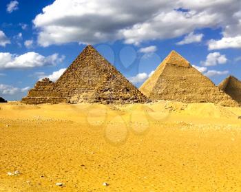 Pyramids of giza. Great pyramids of Egypt. The seventh wonder of the world. Ancient megaliths