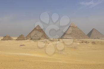 Pyramids of giza. Great pyramids of Egypt. The seventh wonder of the world. Ancient megaliths