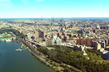 The city of New York is a bird's-eye view. Skyscrapers of the city of New York. aerial survey.