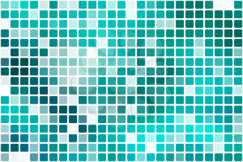  Turquoise green occasional opacity vector square tiles mosaic over white  background   