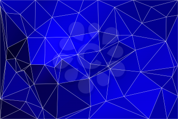 Dark blue abstract low poly geometric background with white triangle mesh.