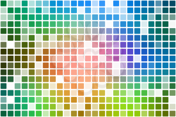 Pink green blue occasional opacity vector square tiles mosaic over white  background   