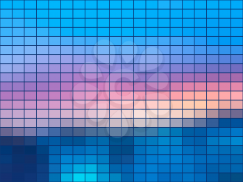 Blue pink abstract vector square tiles mosaic background