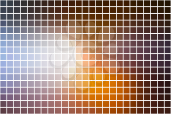 Brown orange white abstract vector square tiles over white mosaic background