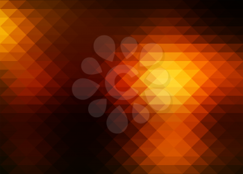 Black orange yellow abstract geometric background with rows of triangles  