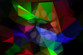 Neon green and blue abstract low poly geometric background