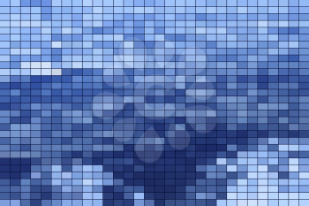 Blue abstract vector square tiles mosaic background