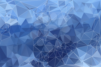 Pale blue abstract low poly geometric background with white triangle mesh.