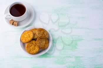 Sesame biscuits and cup of tea. Breakfast cookie. Dessert cookies. Cookies. Cookie. Dessert. Breakfast. Sweet cookie. Homemade cookies. Tea cookies. Tea time. Tea