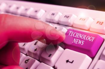 Handwriting text writing Technology News. Conceptual photo newly received or noteworthy information about technology
