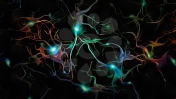 Colorful Neurons. Painting on Canvas