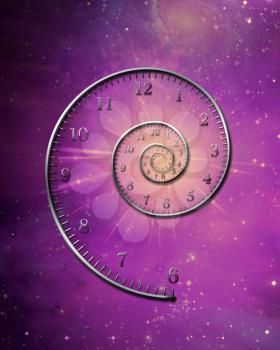 Spiral of time. Purple space