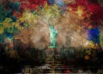 NYC Abstract. Statue of Liberty