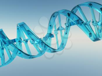 Crystal DNA Strand. 3D rendering