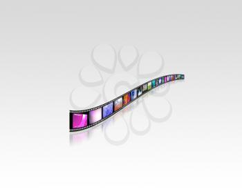 Film strip of surreal and abstract footage. 3D rendering