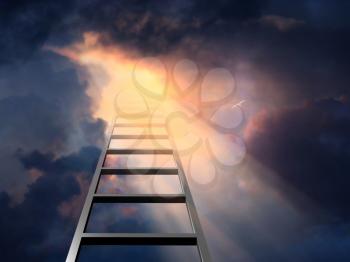 Ladder into dramatic sky