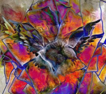Wings. Abstract painting.