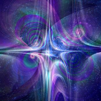Space matter. Futuristic design in purple blue colors