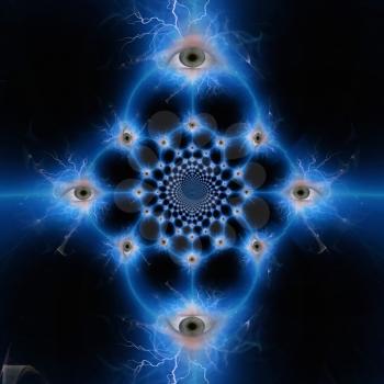 All seeing eye. 3D rendering