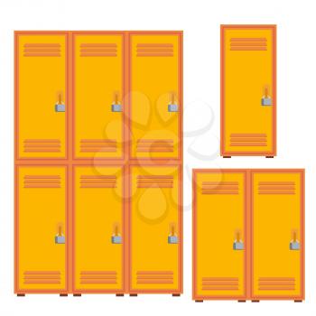 Classic School Locker, Metal Cabinet Icon Vector. Isolated Illustration