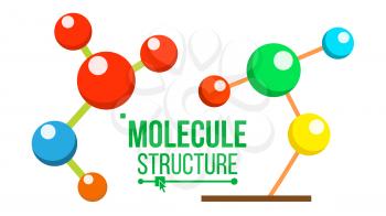 Molecule Structure Icon Vector. Dna Symbol. Medicine, Science, Chemistry, Innovative Biotechnology Cartoon Illustration