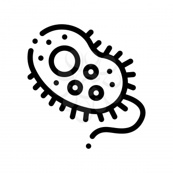 Dangerous Bacillus Bacteria Vector Thin Line Icon. Warning Virus Micro Organism Bacteria Linear Pictogram. Chemical Microbe Type Infection Microorganism Bacteriology Contour Monochrome Illustration