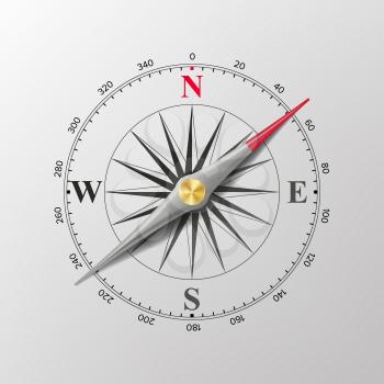 Compass Wind Rose Vector. Isolated On White Illustration