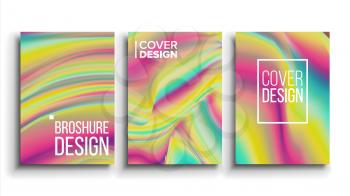 Minimal Covers Design Vector. Ultraviolet Paper. Future Glitch Hologram. Illustration