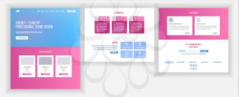 Website Design Template Vector. Business Project. Landing Web Page. Financial Management. Looking Opportunity. Popular Ptroducts. Conference Course. Illustration