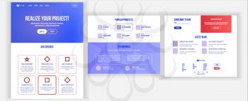 Website Design Template Vector. Business Landing. Web Page. IT Technology. Optimization Progress. Advertising Aanalysis. People Environment. Illustration